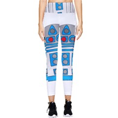 Technology-clip-art-r2d2 Pocket Leggings  by 99art