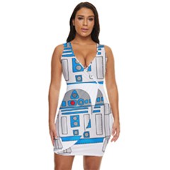 Technology-clip-art-r2d2 Draped Bodycon Dress by 99art