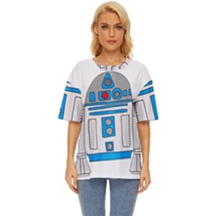 Technology-clip-art-r2d2 Oversized Basic Tee by 99art