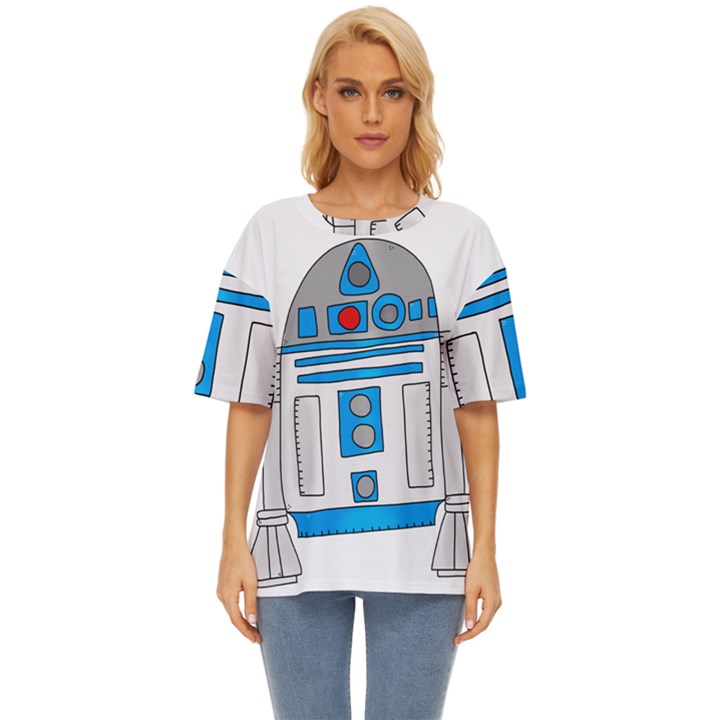 Technology-clip-art-r2d2 Oversized Basic Tee