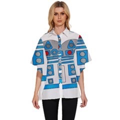 Technology-clip-art-r2d2 Women s Batwing Button Up Shirt