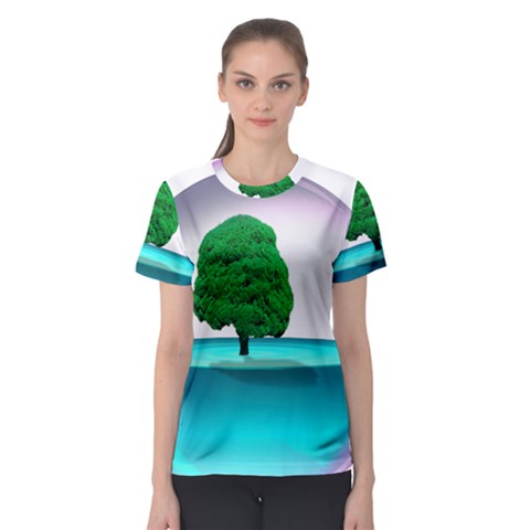 Crystal-ball-sphere-cartoon Color Background Women s Sport Mesh Tee by 99art