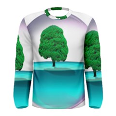 Crystal-ball-sphere-cartoon Color Background Men s Long Sleeve Tee