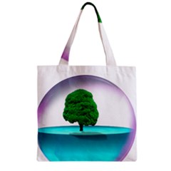 Crystal-ball-sphere-cartoon Color Background Zipper Grocery Tote Bag by 99art