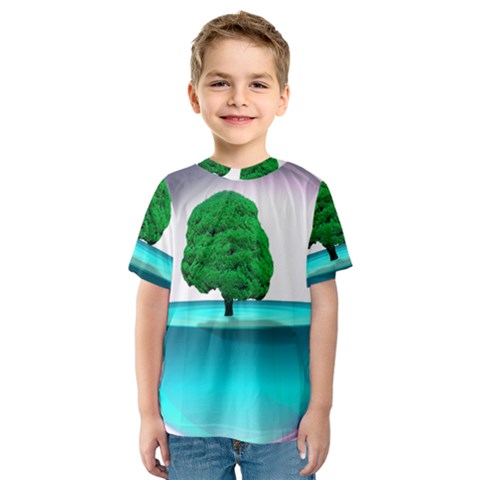 Crystal-ball-sphere-cartoon Color Background Kids  Sport Mesh Tee by 99art