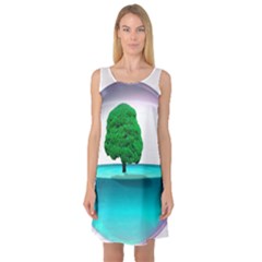 Crystal-ball-sphere-cartoon Color Background Sleeveless Satin Nightdress by 99art