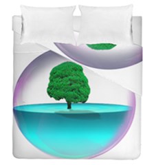 Crystal-ball-sphere-cartoon Color Background Duvet Cover Double Side (queen Size) by 99art