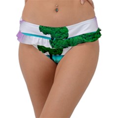 Crystal-ball-sphere-cartoon Color Background Frill Bikini Bottoms by 99art