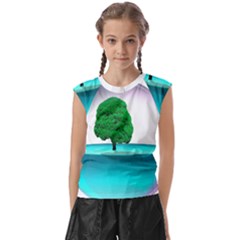 Crystal-ball-sphere-cartoon Color Background Kids  Raglan Cap Sleeve Tee by 99art