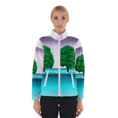 Crystal-ball-sphere-cartoon Color Background Women s Bomber Jacket