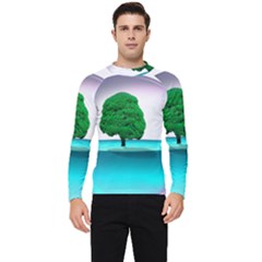 Crystal-ball-sphere-cartoon Color Background Men s Long Sleeve Rash Guard by 99art