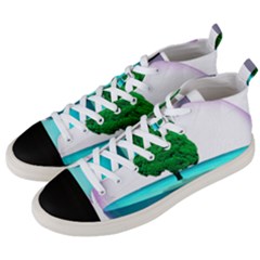 Crystal-ball-sphere-cartoon Color Background Men s Mid-top Canvas Sneakers by 99art