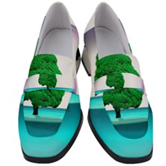 Crystal-ball-sphere-cartoon Color Background Women s Chunky Heel Loafers by 99art