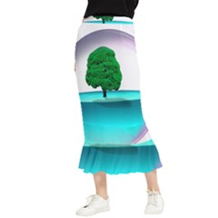 Crystal-ball-sphere-cartoon Color Background Maxi Fishtail Chiffon Skirt by 99art