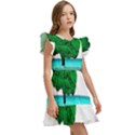 Crystal-ball-sphere-cartoon Color Background Kids  Winged Sleeve Dress View3