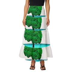 Crystal-ball-sphere-cartoon Color Background Tiered Ruffle Maxi Skirt by 99art