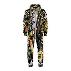 Scooter-motorcycle-boot-cartoon-vector Hooded Jumpsuit (kids)