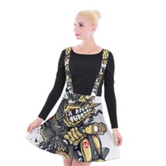 Scooter-motorcycle-boot-cartoon-vector Suspender Skater Skirt by 99art