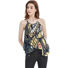 Scooter-motorcycle-boot-cartoon-vector Flowy Camisole Tank Top by 99art