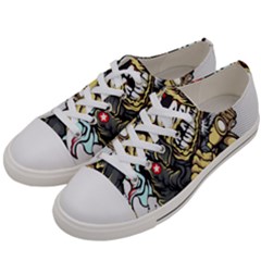 Scooter-motorcycle-boot-cartoon-vector Women s Low Top Canvas Sneakers by 99art