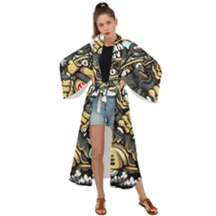 Scooter-motorcycle-boot-cartoon-vector Maxi Kimono by 99art