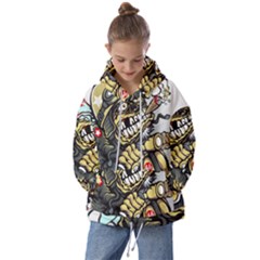 Scooter-motorcycle-boot-cartoon-vector Kids  Oversized Hoodie