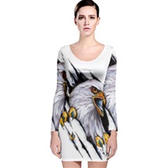 Eagle Long Sleeve Velvet Bodycon Dress by 99art