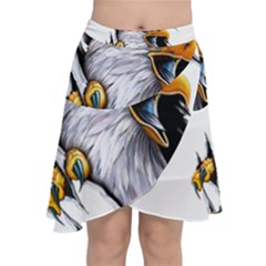 Eagle Chiffon Wrap Front Skirt by 99art