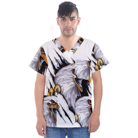 Eagle Men s V-neck Scrub Top by 99art