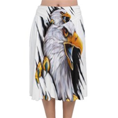 Eagle Velvet Flared Midi Skirt