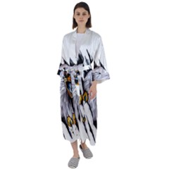 Eagle Maxi Satin Kimono by 99art