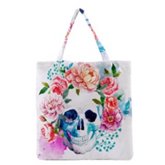 Day Of The Dead Skull Art Grocery Tote Bag by 99art