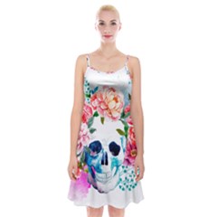 Day Of The Dead Skull Art Spaghetti Strap Velvet Dress