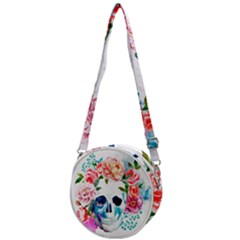 Day Of The Dead Skull Art Crossbody Circle Bag by 99art