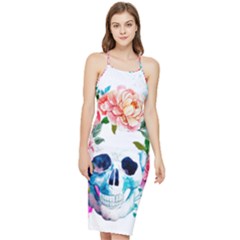 Day Of The Dead Skull Art Bodycon Cross Back Summer Dress by 99art