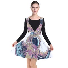 Drawing-astronaut Plunge Pinafore Dress by 99art