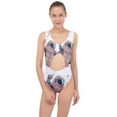 Drawing-astronaut Center Cut Out Swimsuit by 99art