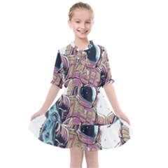 Drawing-astronaut Kids  All Frills Chiffon Dress by 99art