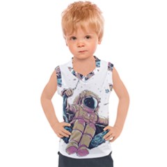 Drawing-astronaut Kids  Sport Tank Top