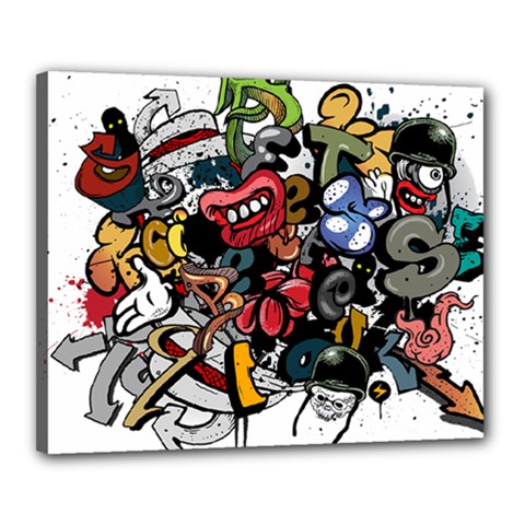 Mural Graffiti Paint Canvas 20  X 16  (stretched) by 99art