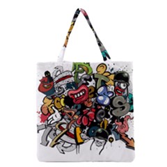 Mural Graffiti Paint Grocery Tote Bag by 99art