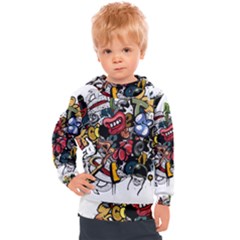 Mural Graffiti Paint Kids  Hooded Pullover by 99art