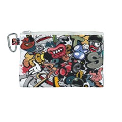 Mural Graffiti Paint Canvas Cosmetic Bag (medium) by 99art