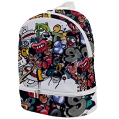 Mural Graffiti Paint Zip Bottom Backpack by 99art