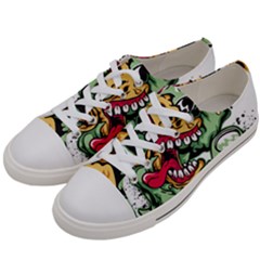 Scooter-motorcycle-graffiti Men s Low Top Canvas Sneakers by 99art