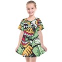 Scooter-motorcycle-graffiti Kids  Smock Dress View1