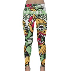 Scooter-motorcycle-graffiti Lightweight Velour Classic Yoga Leggings by 99art