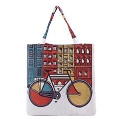 Amsterdam Graphic Design Poster Illustration Grocery Tote Bag by 99art