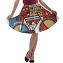 Amsterdam Graphic Design Poster Illustration A-line Skater Skirt View1