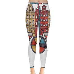 Amsterdam Graphic Design Poster Illustration Inside Out Leggings by 99art